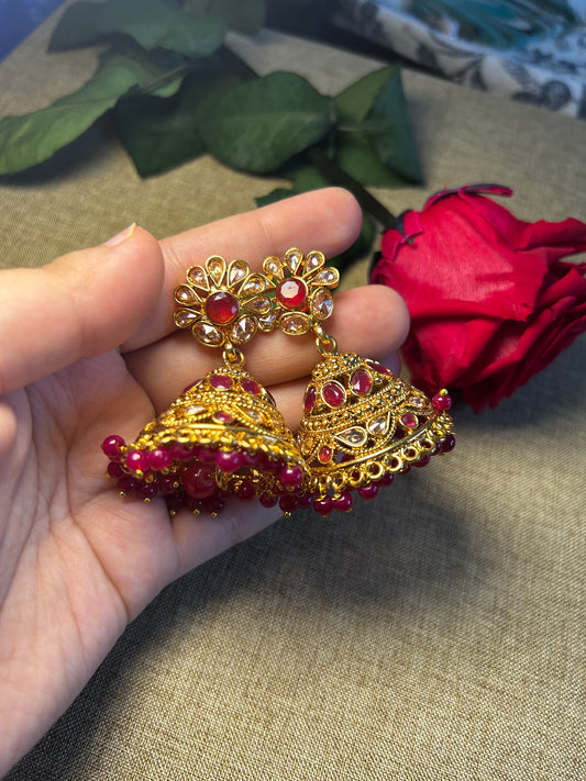 Pink gold Jhumkas
