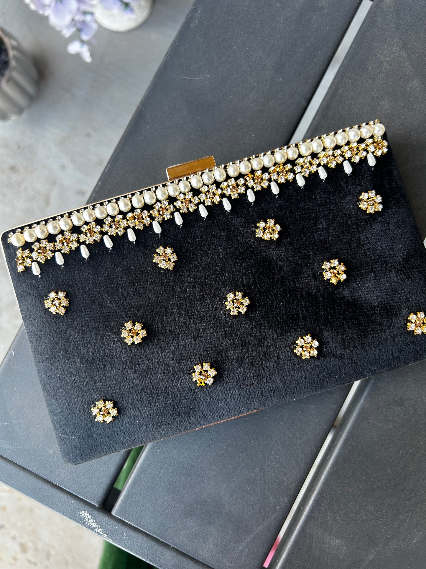Black Velvet Clutch