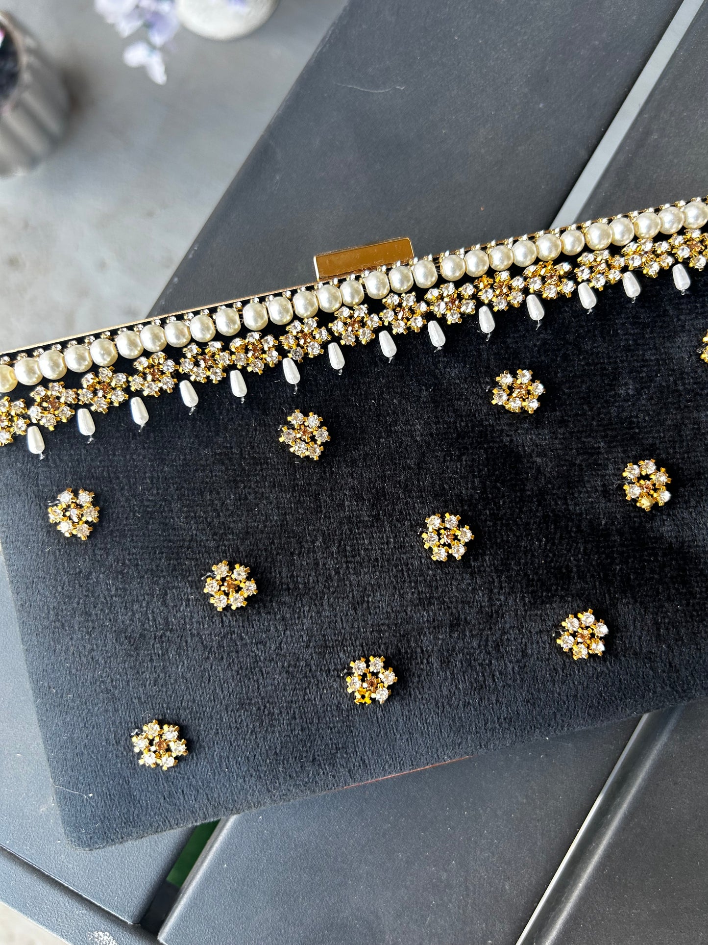 Black Velvet Clutch