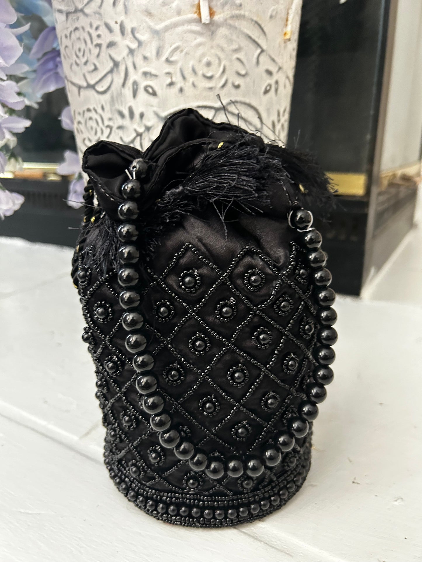 Black Beaded Potli Bag