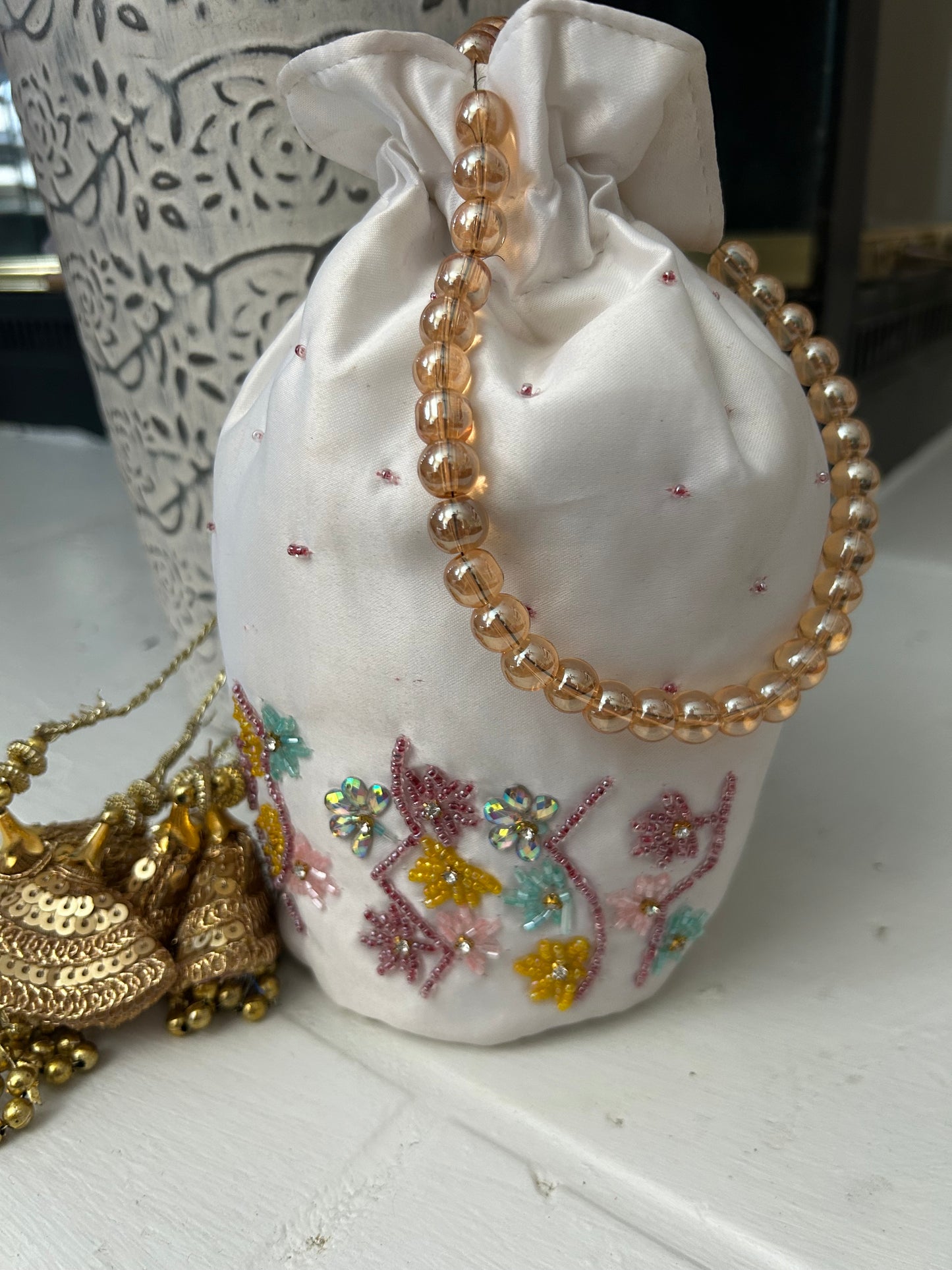 White Multi Potli Bag