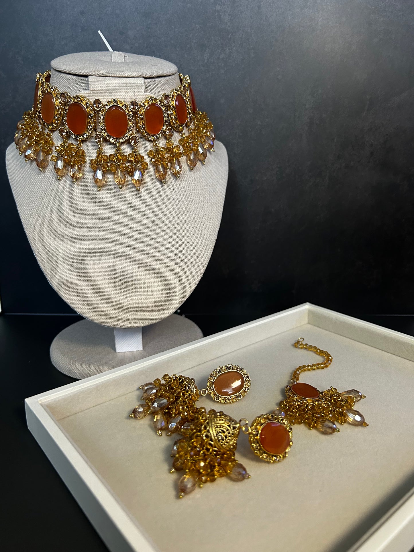Rust Orange Necklace Set